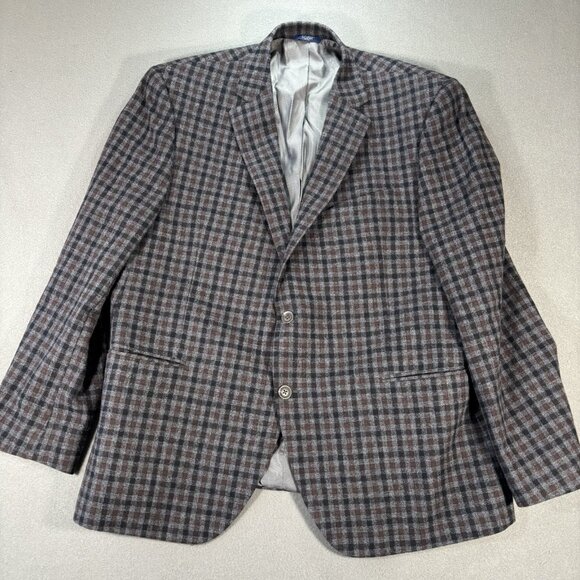 S Cohen Angelico Men’s 48R 100% Wool Checked Plaid Blazer Sport Coat Jacket Fall - Picture 1 of 16